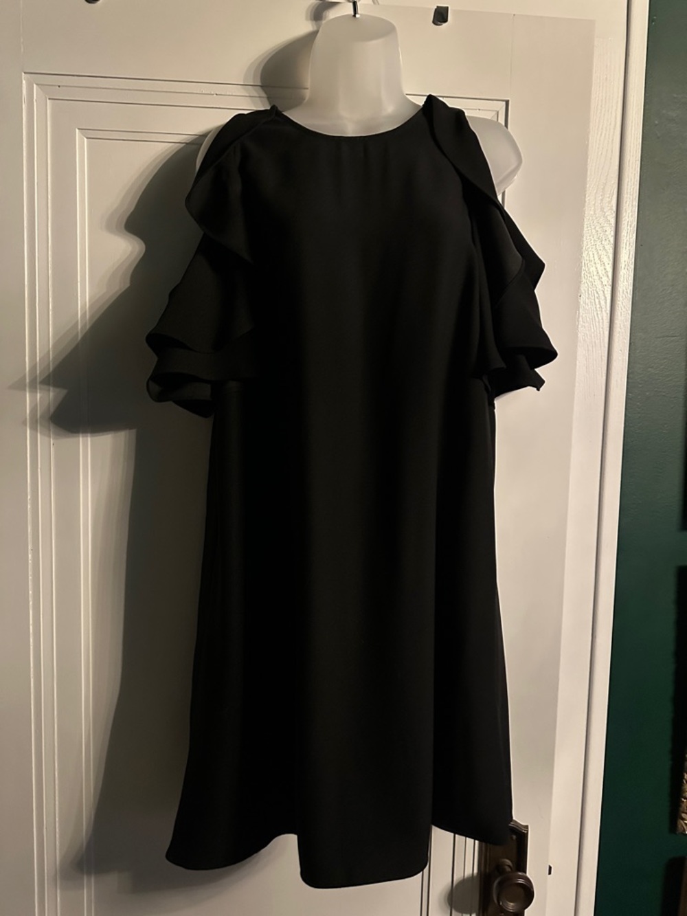 kate spade Black Cold-Shoulder Ruffle Dress - Picture 3 of 7